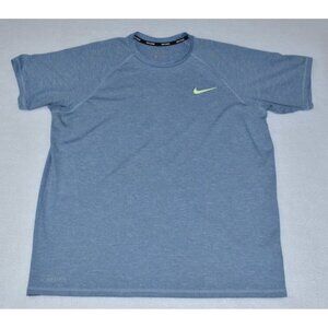 Nike Hydroguard Dri-Fit Men's T Shirt Size L UPF 40 + Swin Blue Heathered
